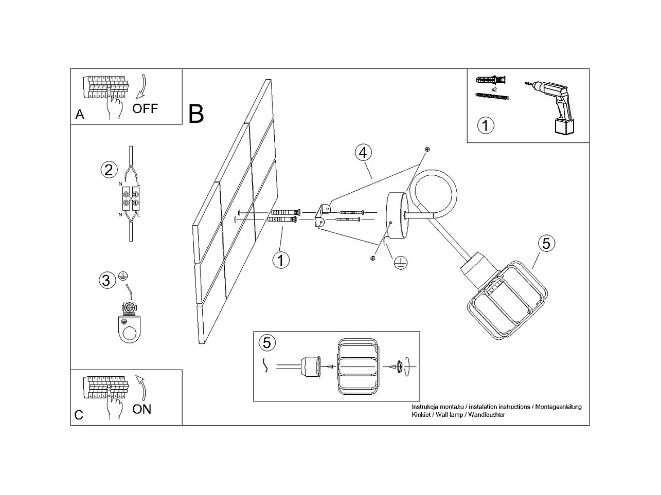 Lampade da parete Celubi moderno di acciaio - 1 sorgenti luminose 4000K - L.15 x A.30 cm - nero