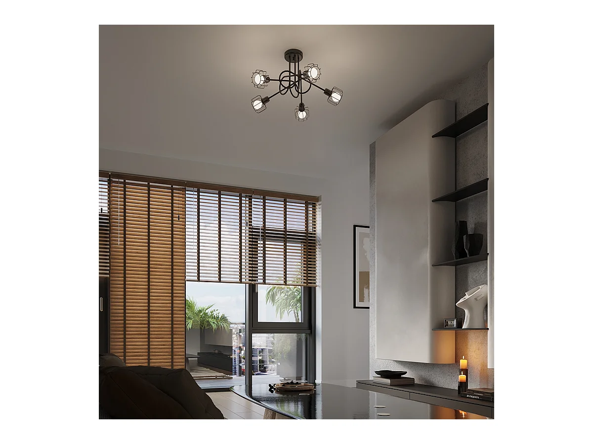 Lampade da parete Celubi moderno di acciaio - 1 sorgenti luminose 4000K - L.15 x A.30 cm - nero