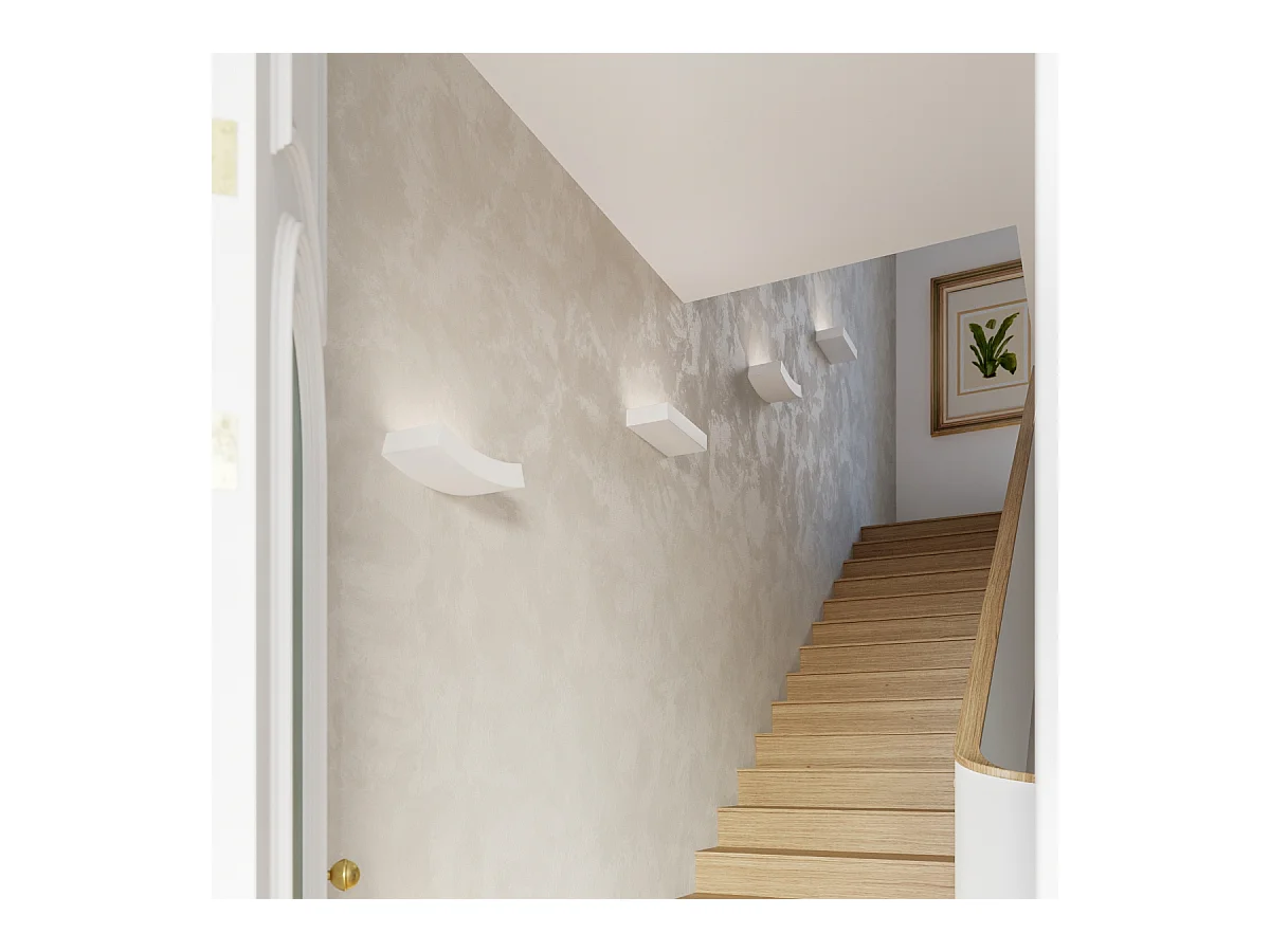 Lampade da parete Shira moderno di ceramica - 2 sorgenti luminose 4000K - L.36 x A.4,5 cm - bianco