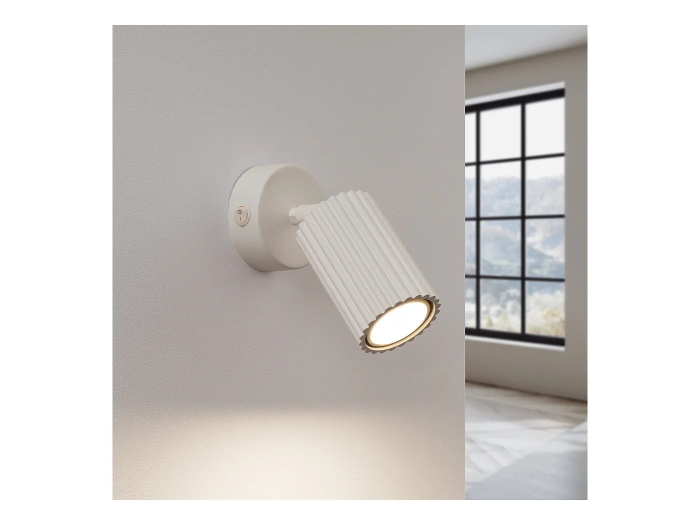 Wandlamp Gloow minimalistisch van  - 1 lichtbronnen 4000K - L.8 x H.16 cm - beige