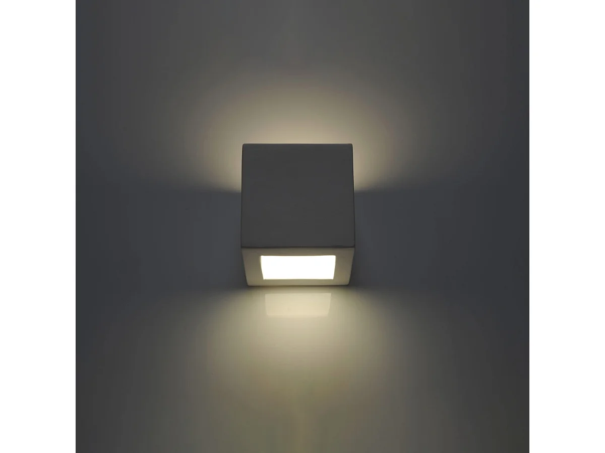 Appliques Astra moderne en céramique/verre - 1 sources lumineuses 4000K - L.14 x H.14 cm - blanc