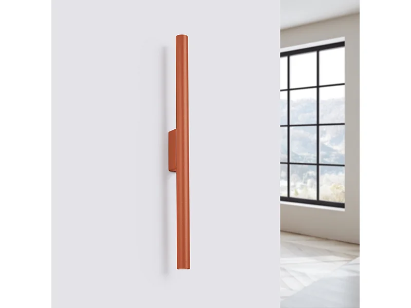 Applique Brill moderne en acier - 2 sources lumineuses 4000K - L.2,5 x H.50 cm - ocre rouge