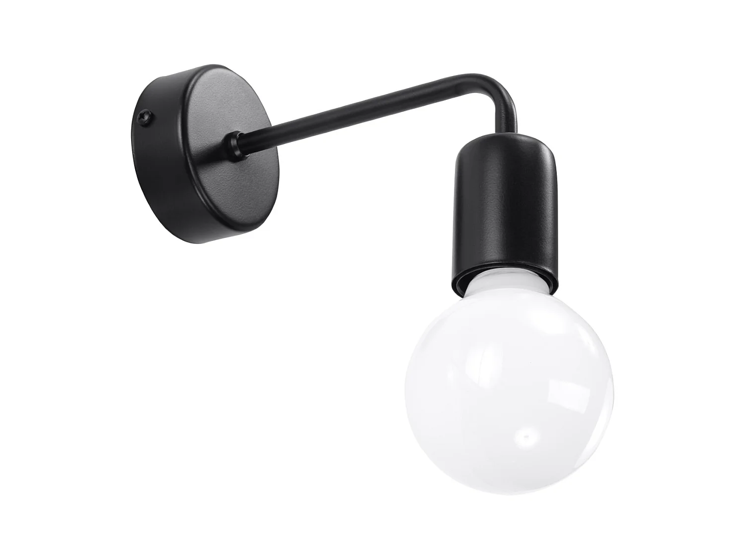 Candeeiros de parede Luxra sótão, aço - 1 fontes de luz 4000K - L.8 x H.8 cm - preto