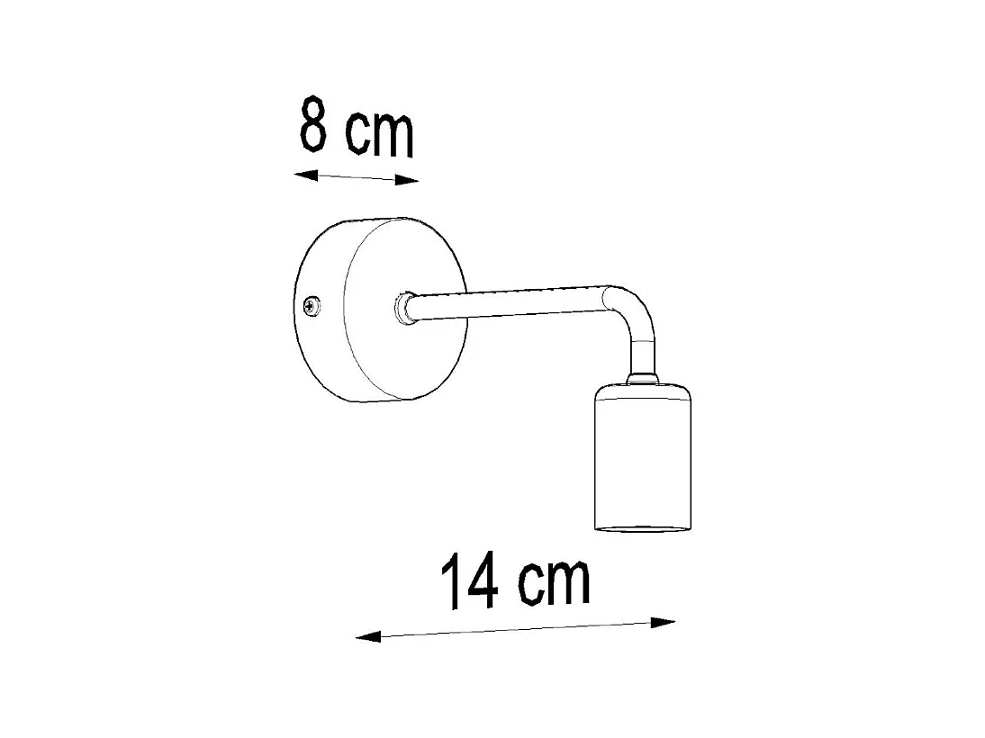 Candeeiros de parede Luxra sótão, aço - 1 fontes de luz 4000K - L.8 x H.8 cm - preto