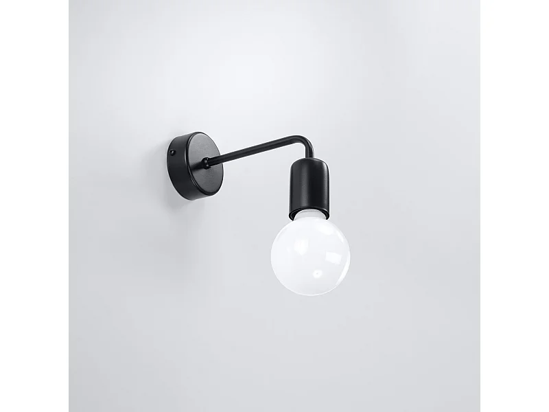 Wandlampen Luxra zolder van  - 1 lichtbronnen 4000K - L.8 x H.8 cm - zwart