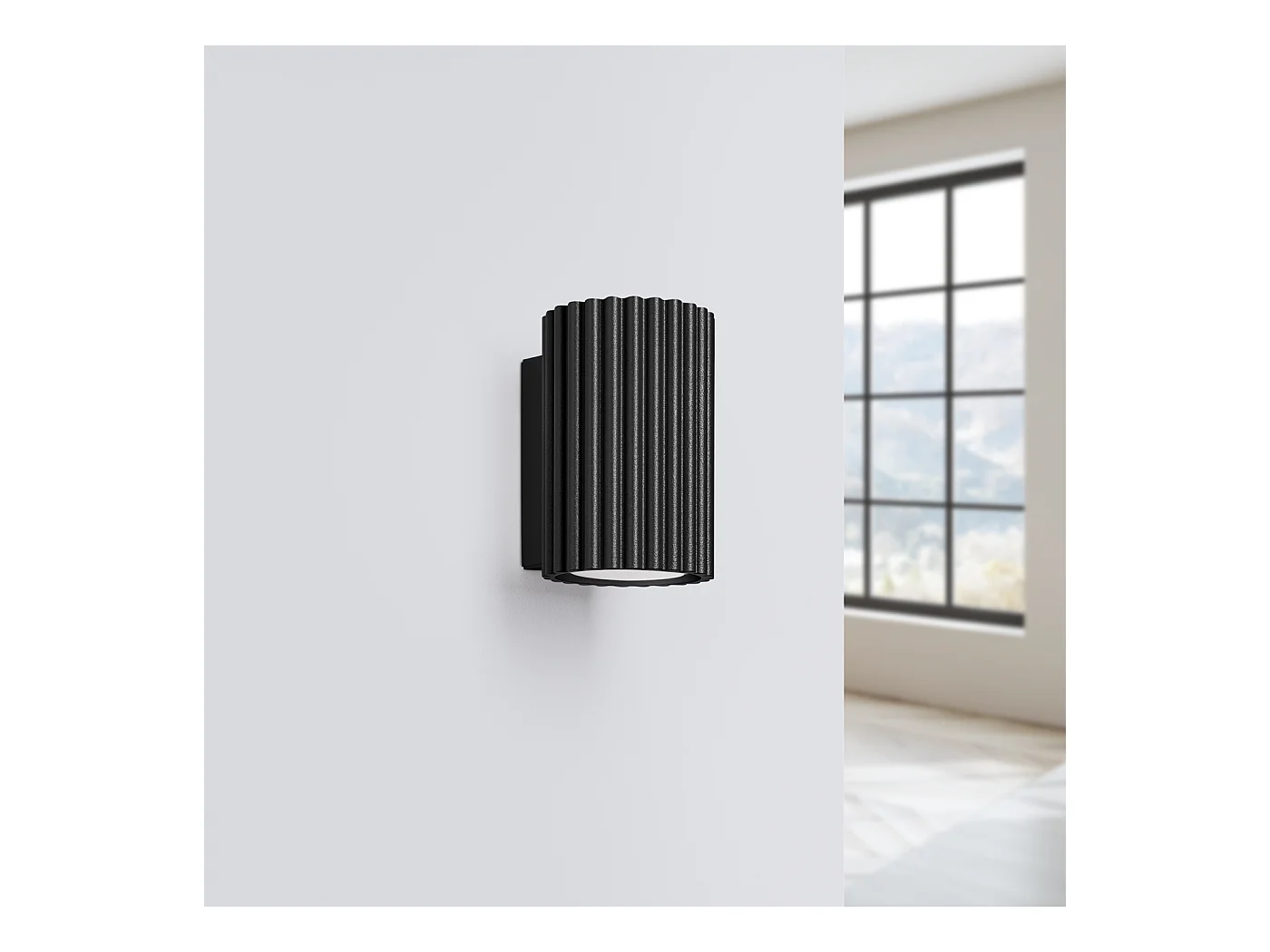 Wandlamp Gloow minimalistisch van  - 1 lichtbronnen 4000K - L.6,5 x H.10 cm - zwart