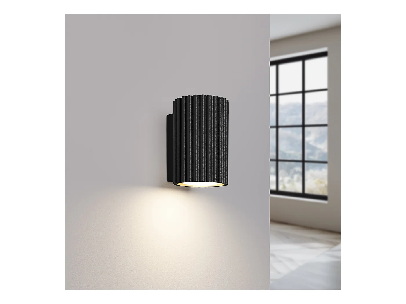 Wandlamp Gloow minimalistisch van  - 1 lichtbronnen 4000K - L.6,5 x H.10 cm - zwart