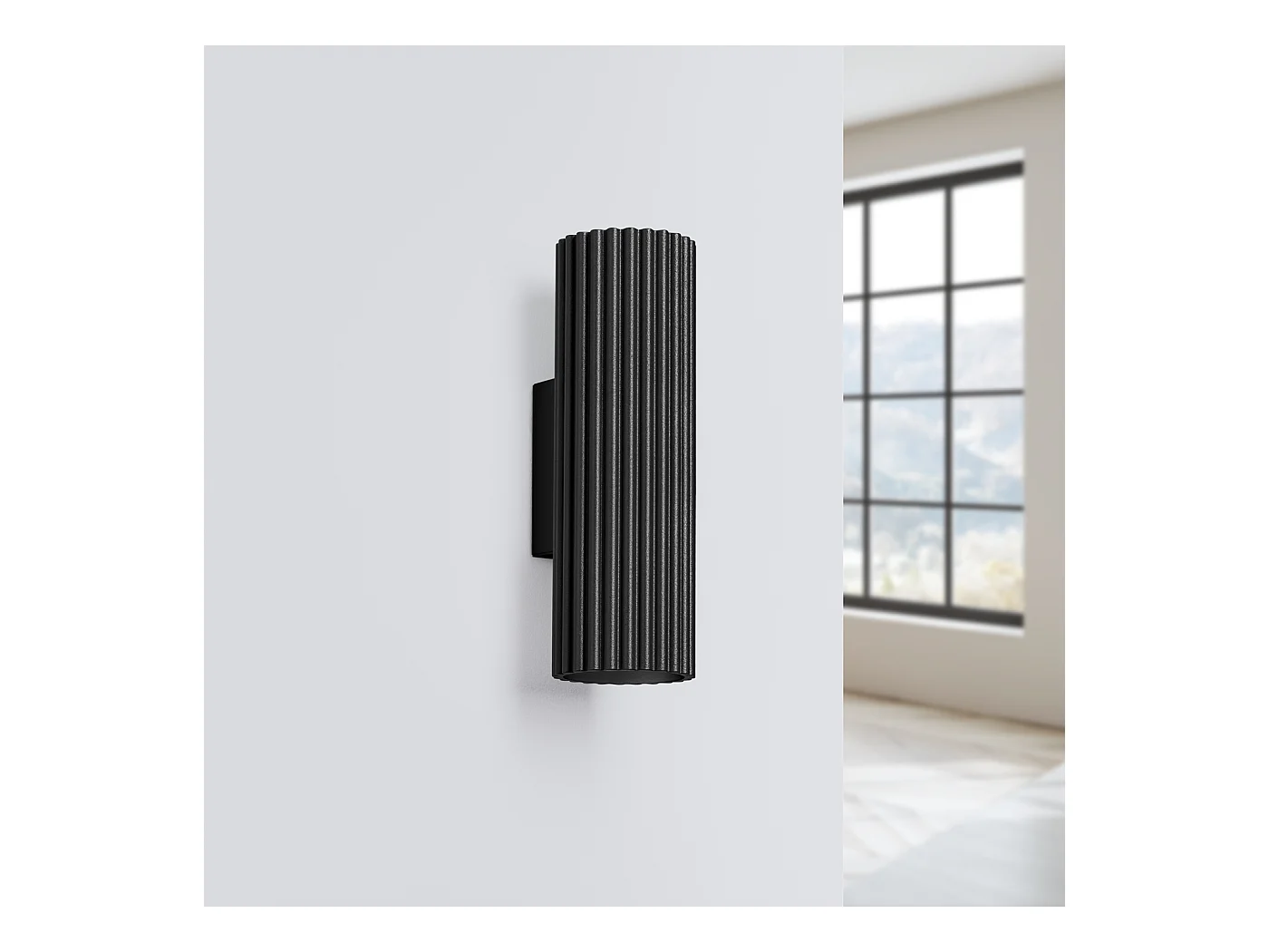 Wandlamp Gloow minimalistisch van  - 2 lichtbronnen 4000K - L.6,5 x H.20 cm - zwart