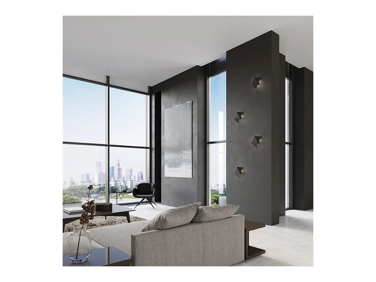 Appliques Solara moderne en acier - 2 sources lumineuses 4000K - L.27 x H.25 cm - noir