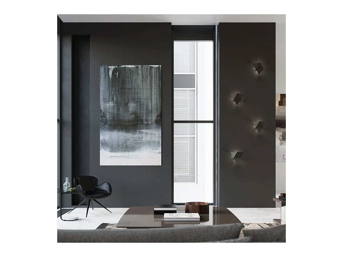 Appliques Solara moderne en acier - 2 sources lumineuses 4000K - L.27 x H.25 cm - noir