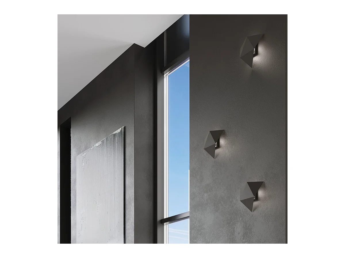 Appliques Solara moderne en acier - 2 sources lumineuses 4000K - L.27 x H.25 cm - noir