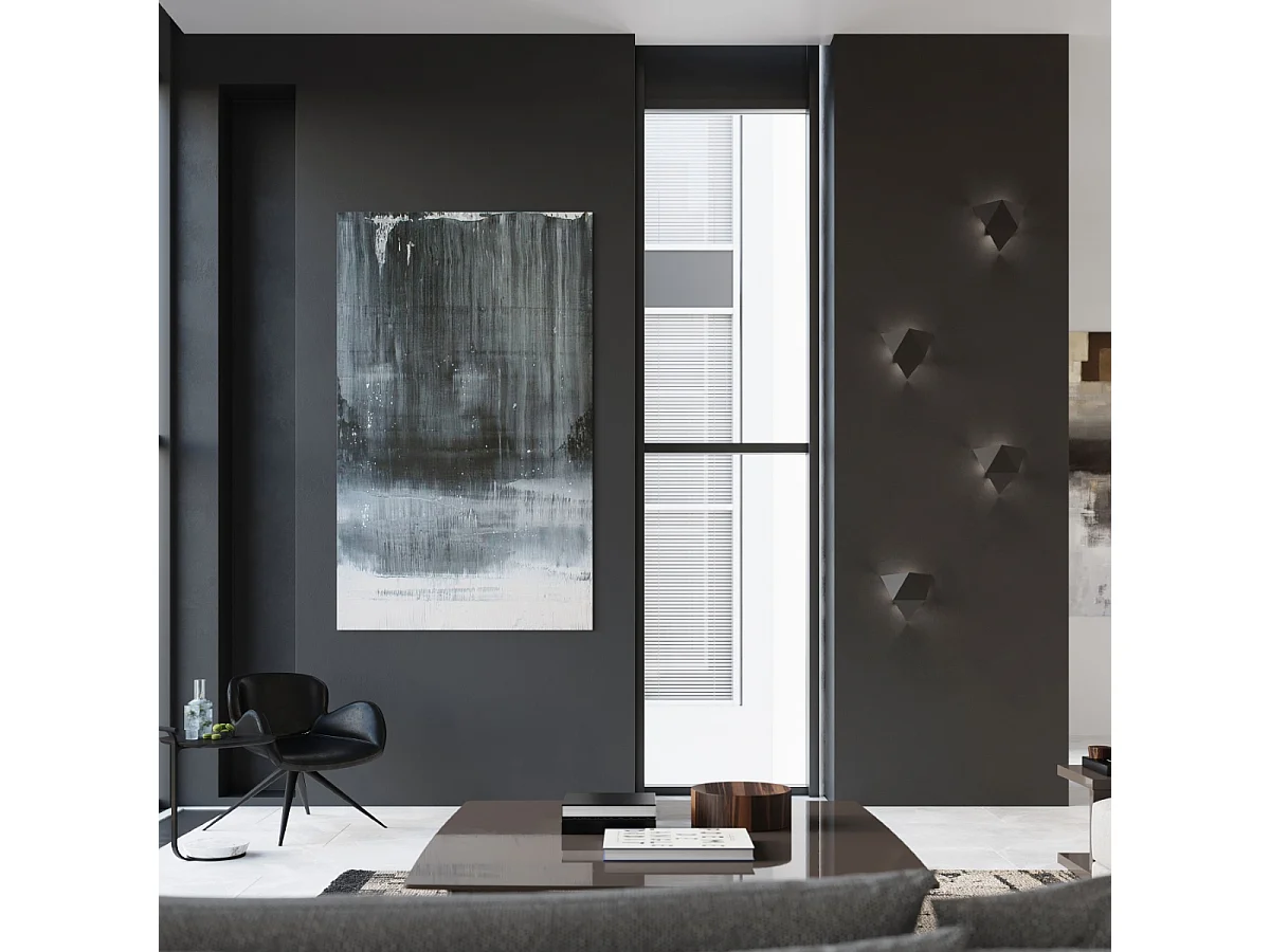 Appliques Solara moderne en acier - 2 sources lumineuses 4000K - L.27 x H.25 cm - noir