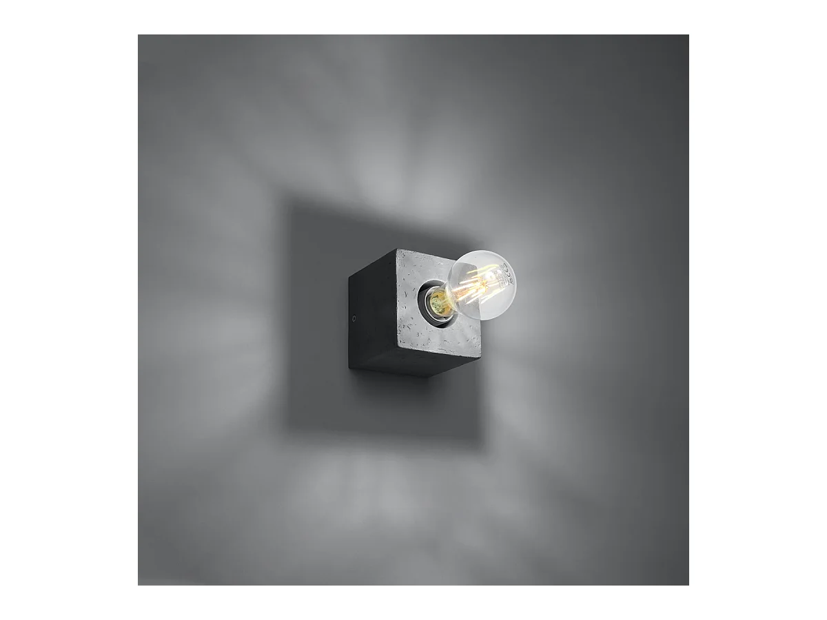 Candeeiros de parede Zxina industrial, concreto - 1 fontes de luz 4000K - L.10 x H.10 cm - cinza