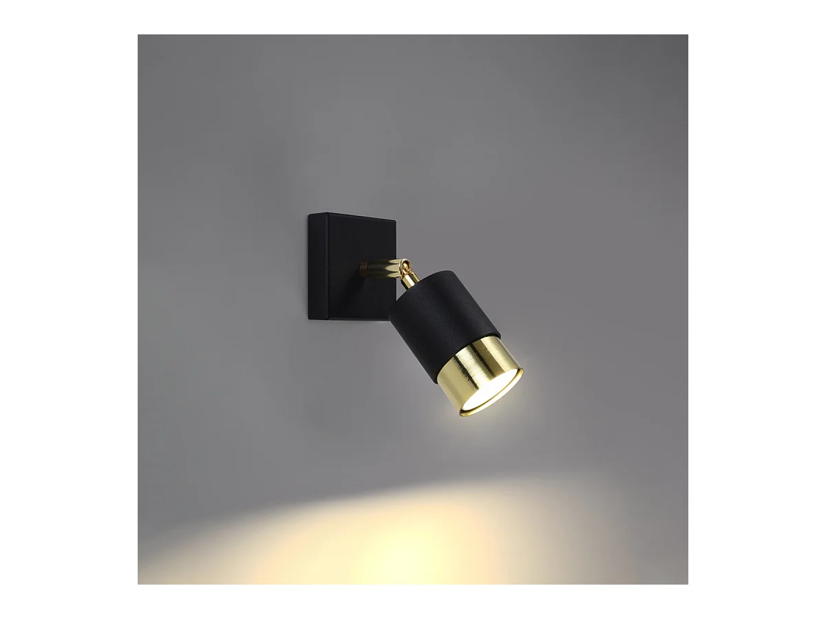 Wandlampen Alvor modern van  - 1 lichtbronnen 3000K - L.8 x H.16 cm - zwart goud