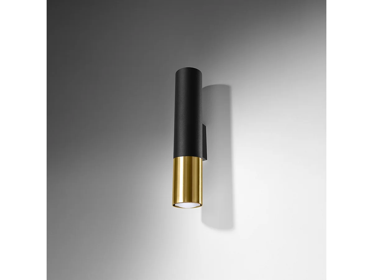 Lámparas de pared Zarpex moderno de acero - 2 fuentes luminosas 4000K - L.6 x A.29 cm - oro negro