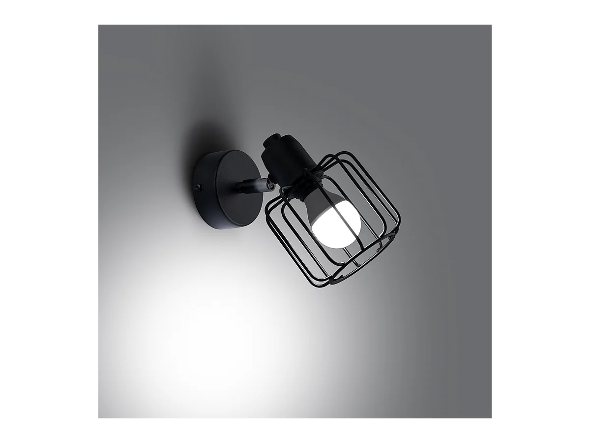 Lampade da parete Celubi moderno di acciaio - 1 sorgenti luminose 4000K - L.14 x A.18 cm - nero