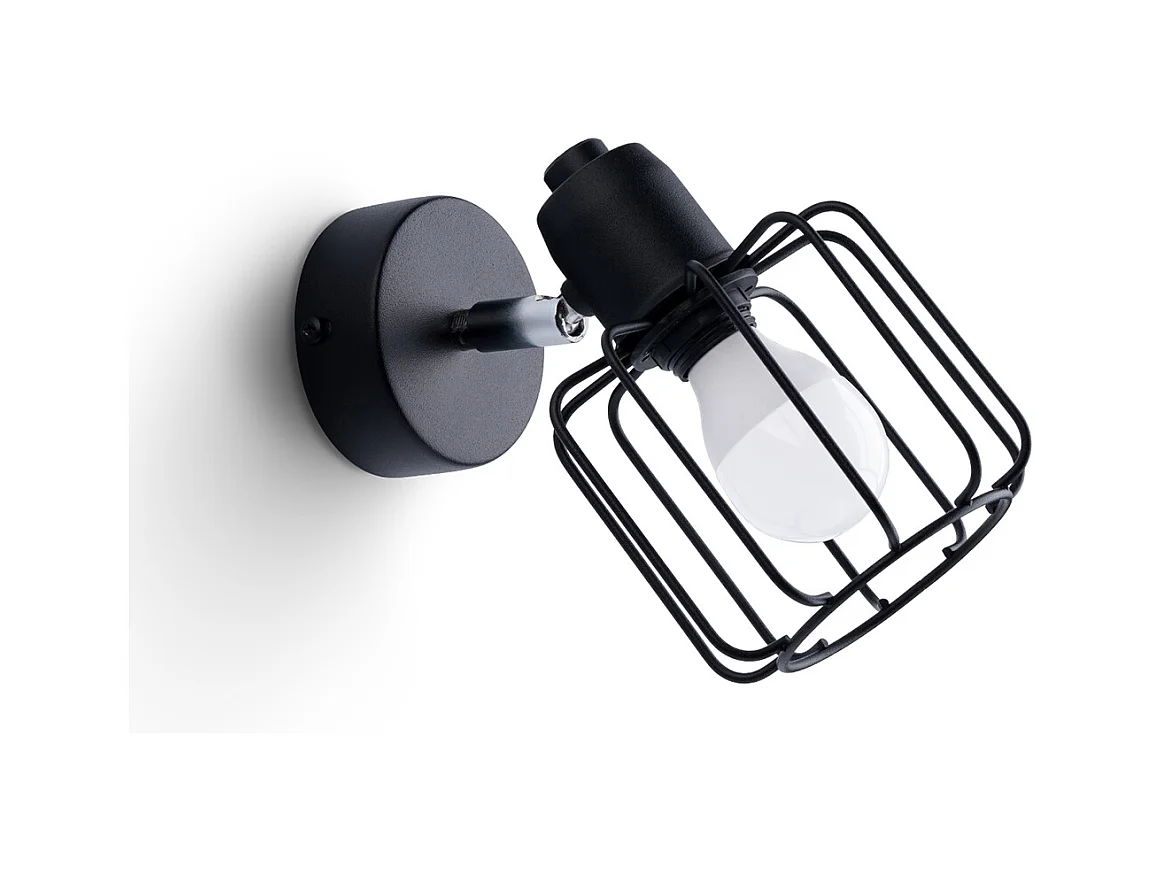 Lampade da parete Celubi moderno di acciaio - 1 sorgenti luminose 4000K - L.14 x A.18 cm - nero