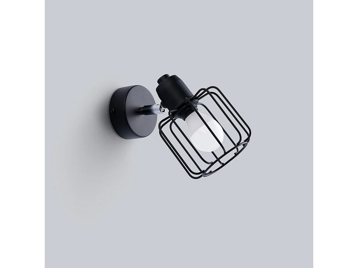 Appliques Celubi moderne en acier - 1 sources lumineuses 4000K - L.14 x H.18 cm - noir