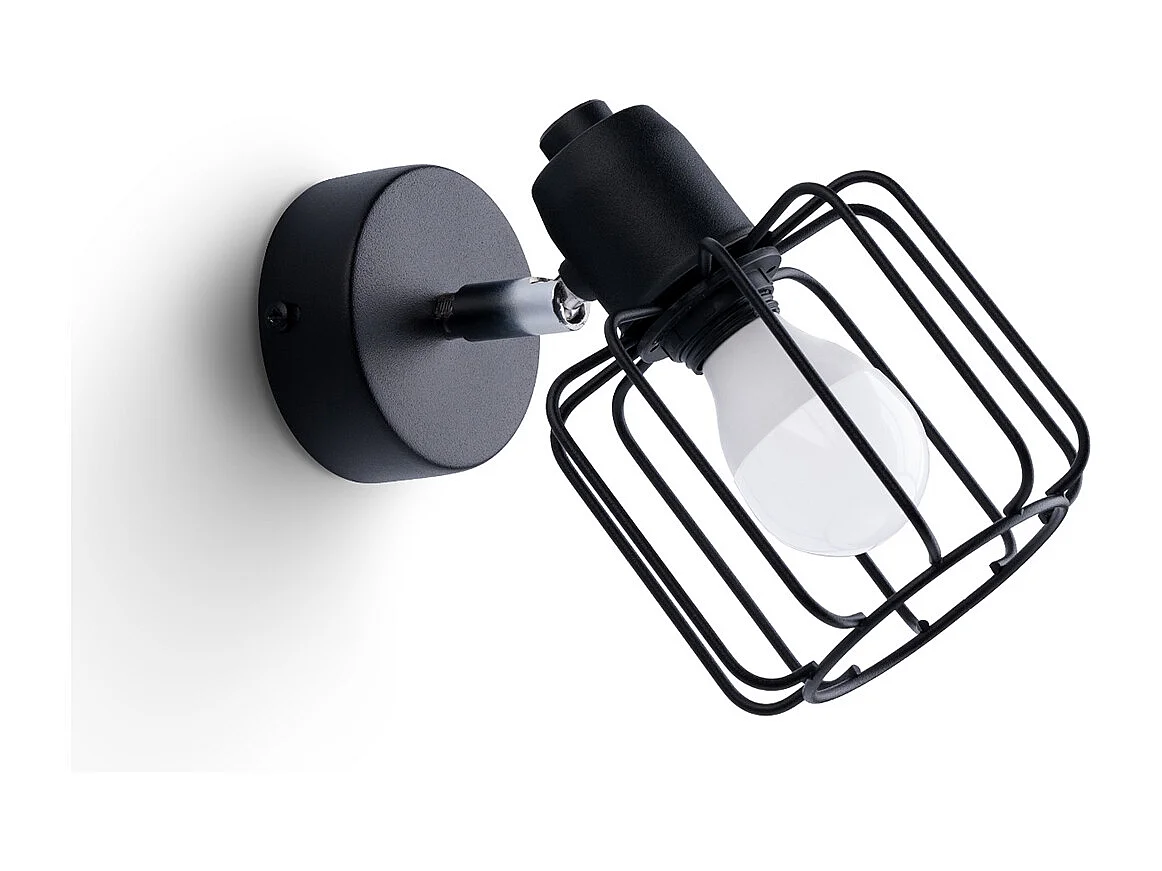 Appliques Celubi moderne en acier - 1 sources lumineuses 4000K - L.14 x H.18 cm - noir