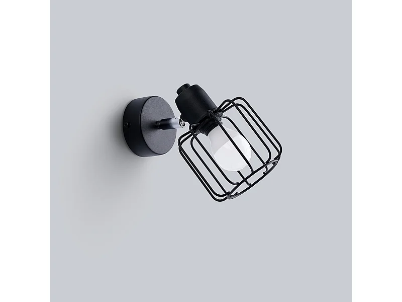 Appliques Celubi moderne en acier - 1 sources lumineuses 4000K - L.14 x H.18 cm - noir