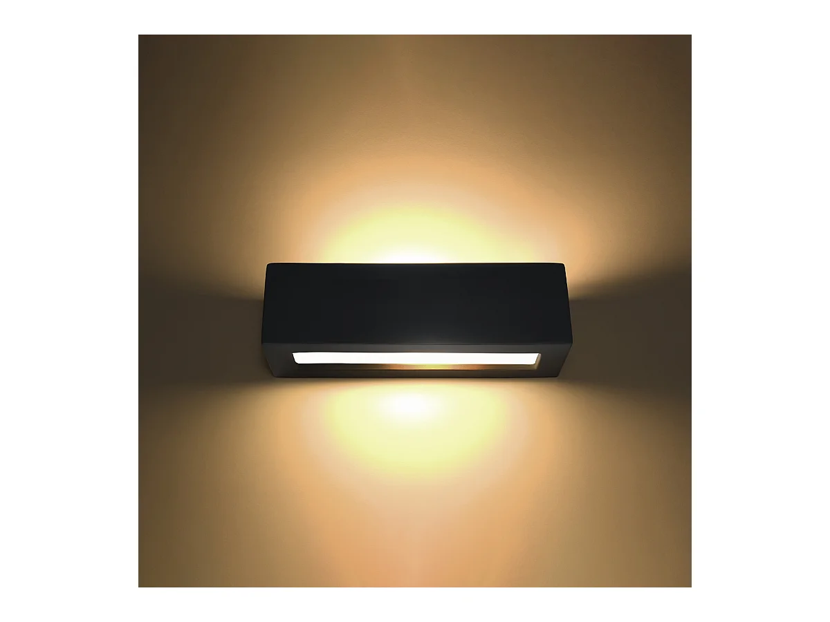 Wandlampen Solara modern aus  Keramik/Glas - 1 lichtquellen 4000K - L.32,5 x H. cm - Schwarz