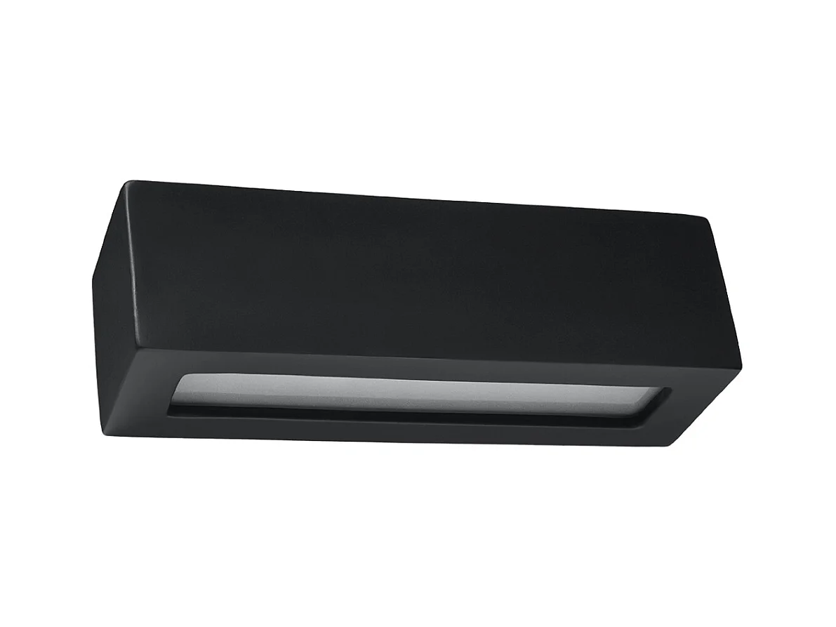 Wandlampen Solara modern aus  Keramik/Glas - 1 lichtquellen 4000K - L.32,5 x H. cm - Schwarz