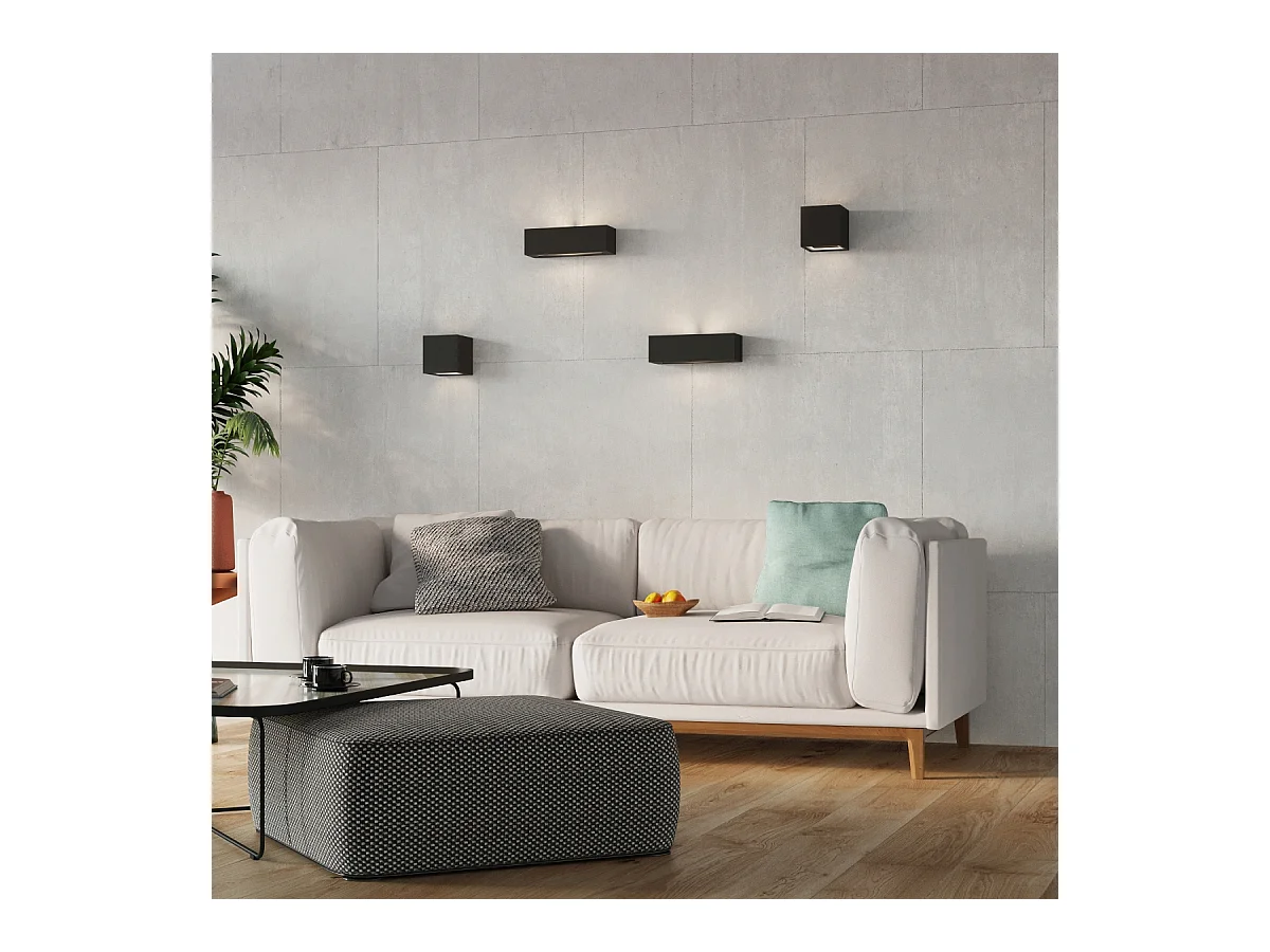 Wandlampen Solara modern aus  Keramik/Glas - 1 lichtquellen 4000K - L.32,5 x H. cm - Schwarz