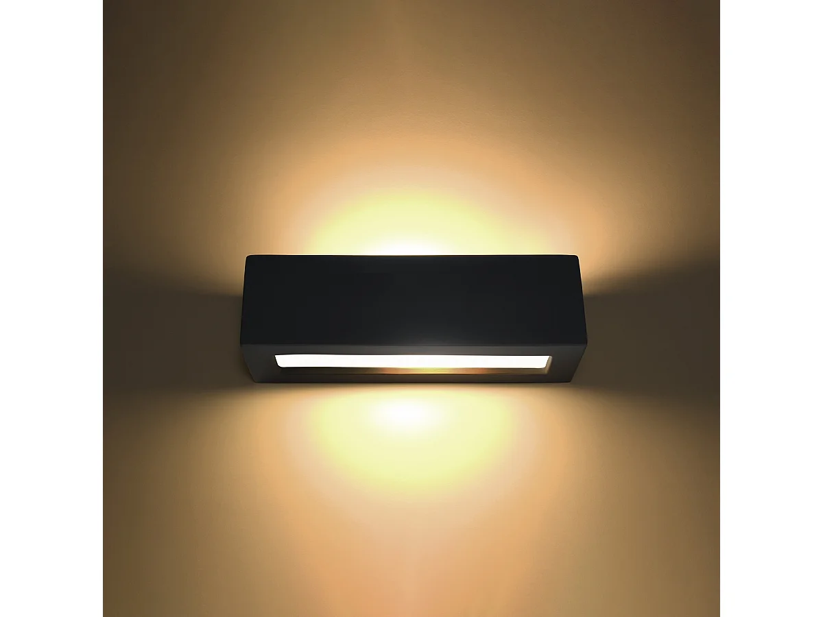 Appliques Solara moderne en céramique/verre - 1 sources lumineuses 4000K - L.32,5 x H.9,5 cm - noir