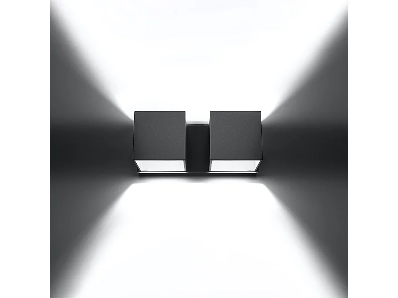 Appliques Quadx moderne en aluminium - 2 sources lumineuses 3000K - L.26 x H.11 cm - gris