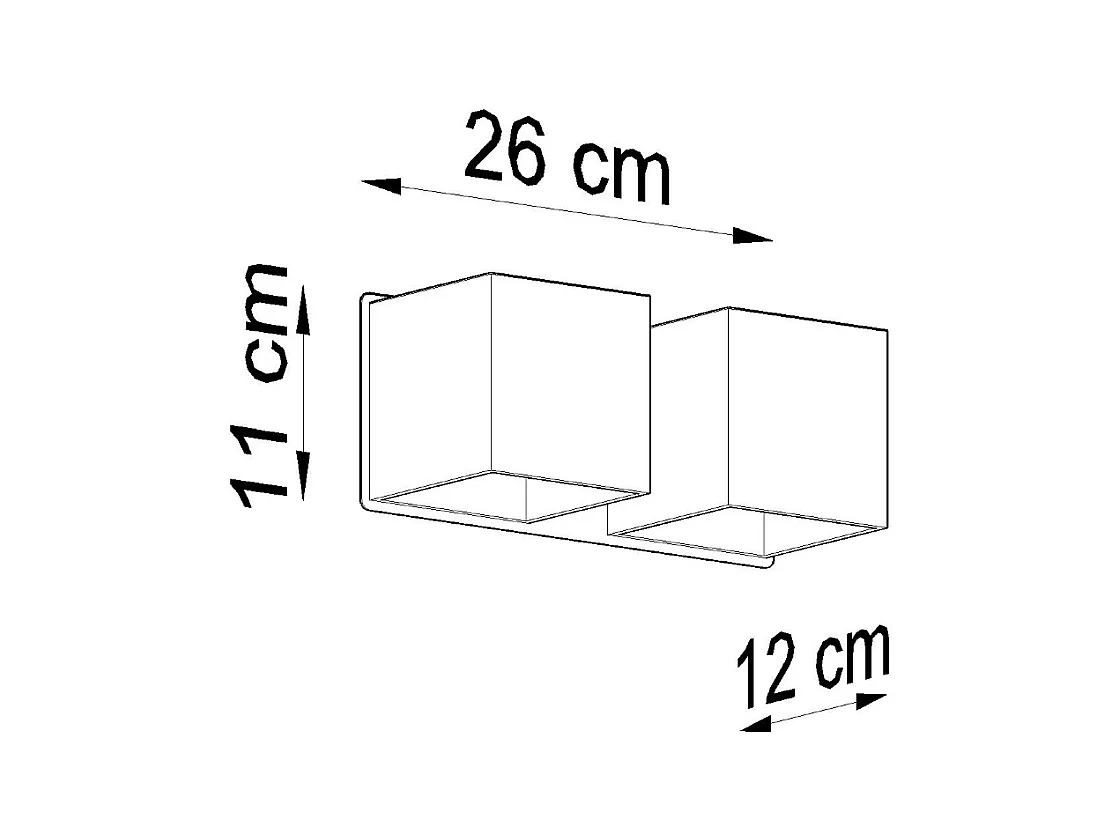 Appliques Quadx moderne en aluminium - 2 sources lumineuses 3000K - L.26 x H.11 cm - gris