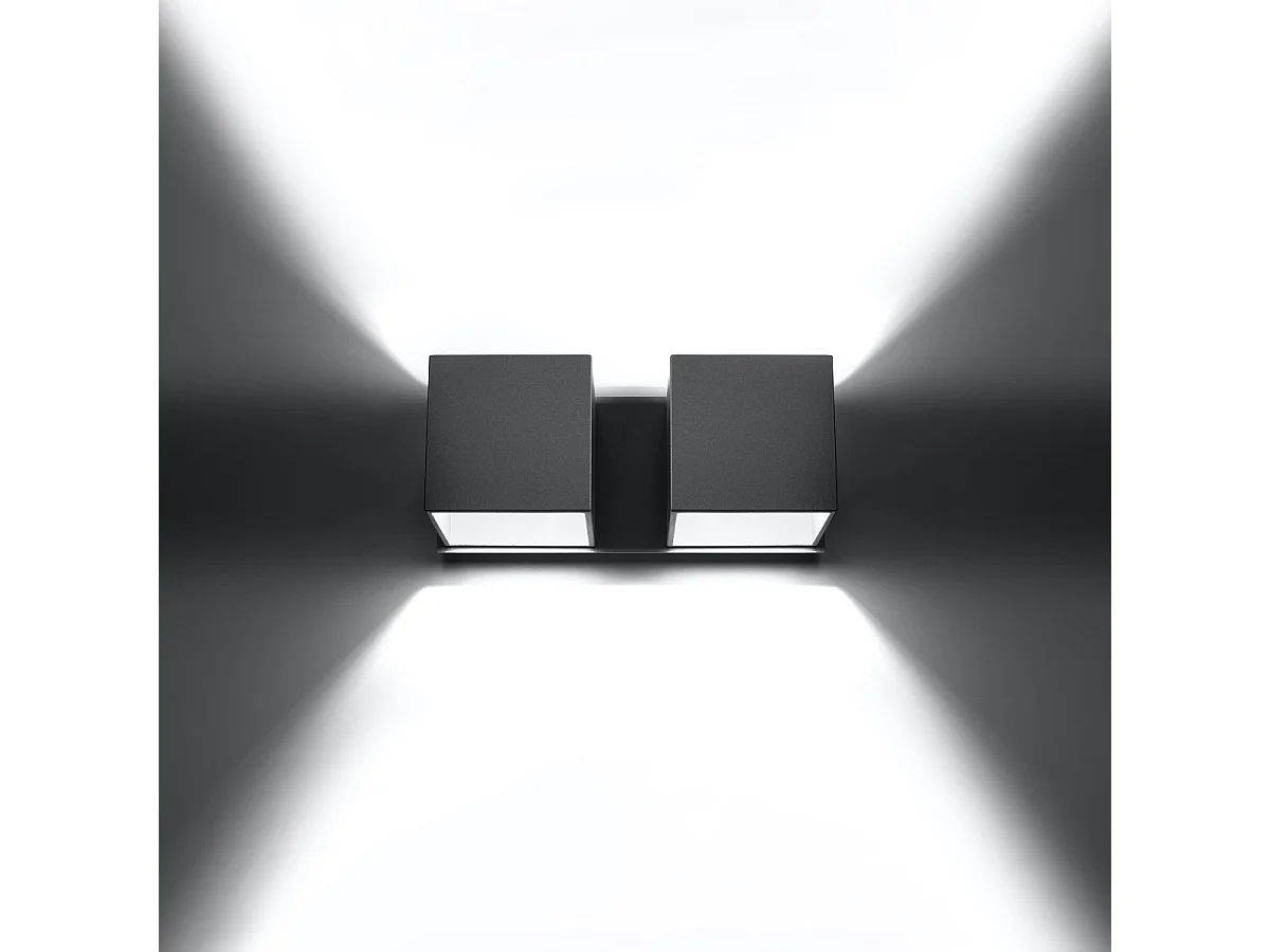 Appliques Quadx moderne en aluminium - 2 sources lumineuses 3000K - L.26 x H.11 cm - gris