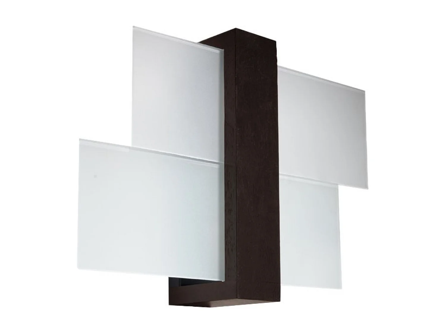 Appliques Ignis scandinave en bois/verre - 1 sources lumineuses 4000K - L.43 x H.30 cm - wengé