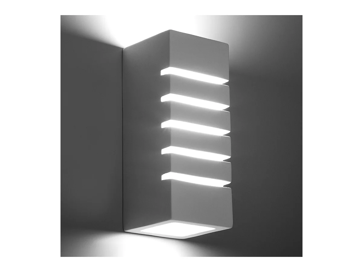 Lampade da parete Flaam moderno di ceramica/vetro - 1 sorgenti luminose 4000K - L.10,5 x A.26 cm - bianco