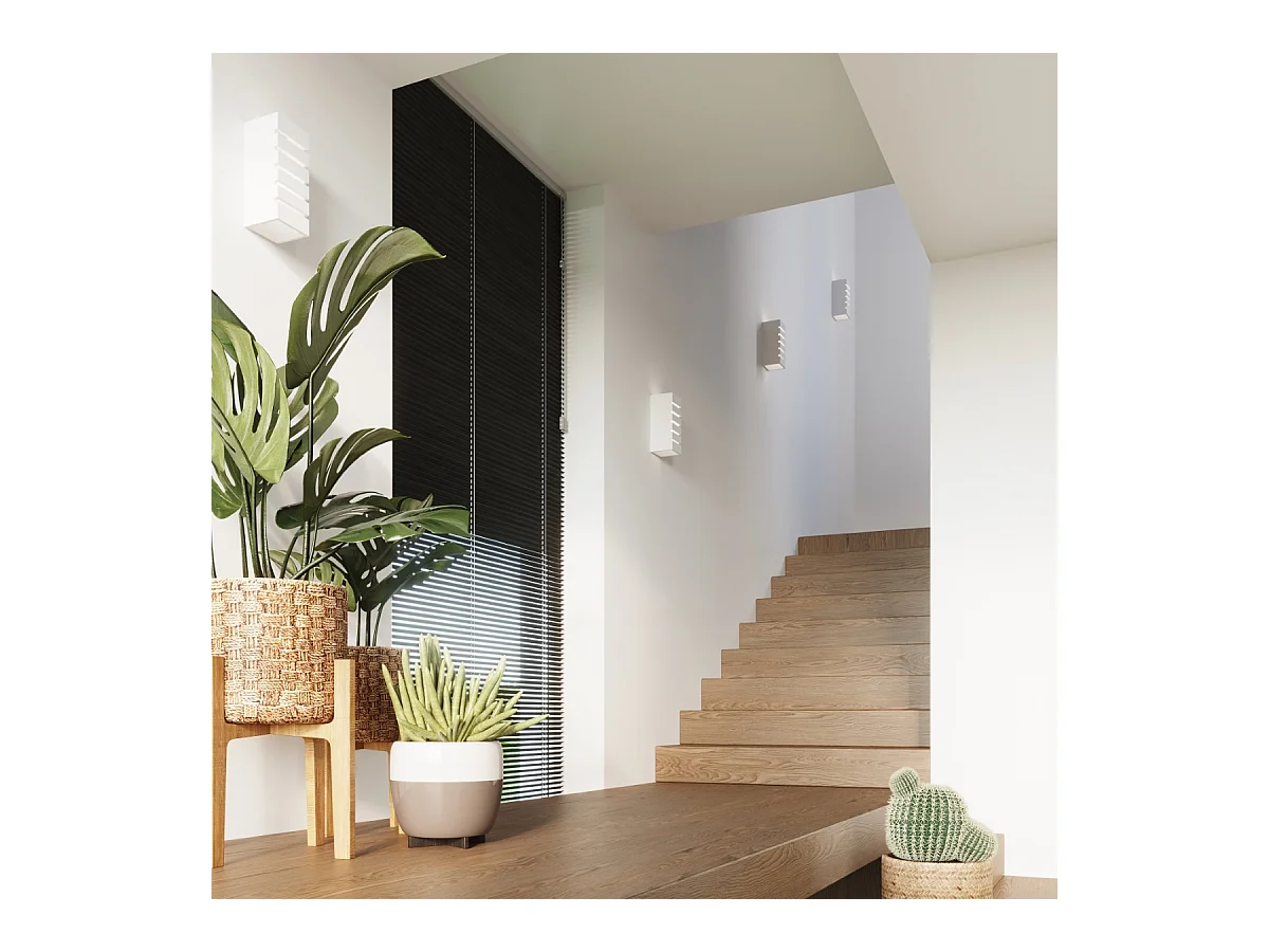 Lampade da parete Flaam moderno di ceramica/vetro - 1 sorgenti luminose 4000K - L.10,5 x A.26 cm - bianco