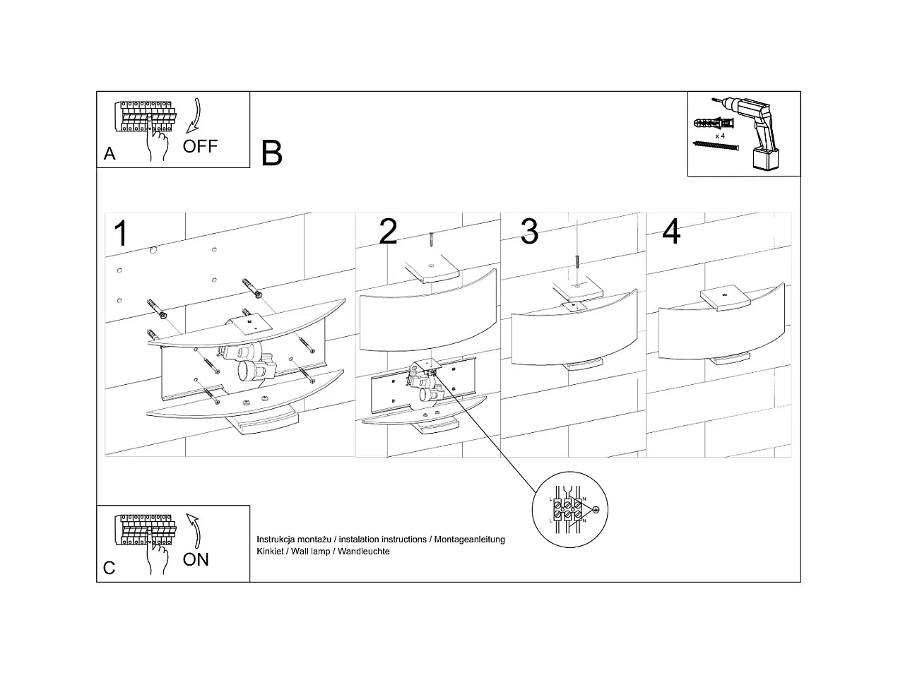 Appliques Nerilo moderne en bois/verre - 2 sources lumineuses 4000K - L.33 x H.14 cm - wengé/blanc