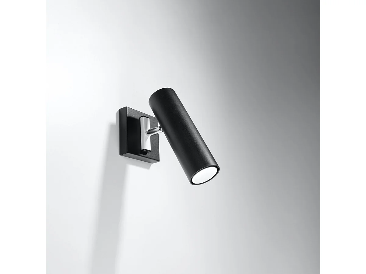 Appliques Invicta moderne en acier - 1 sources lumineuses 4000K - L.8 x H.20 cm - noir