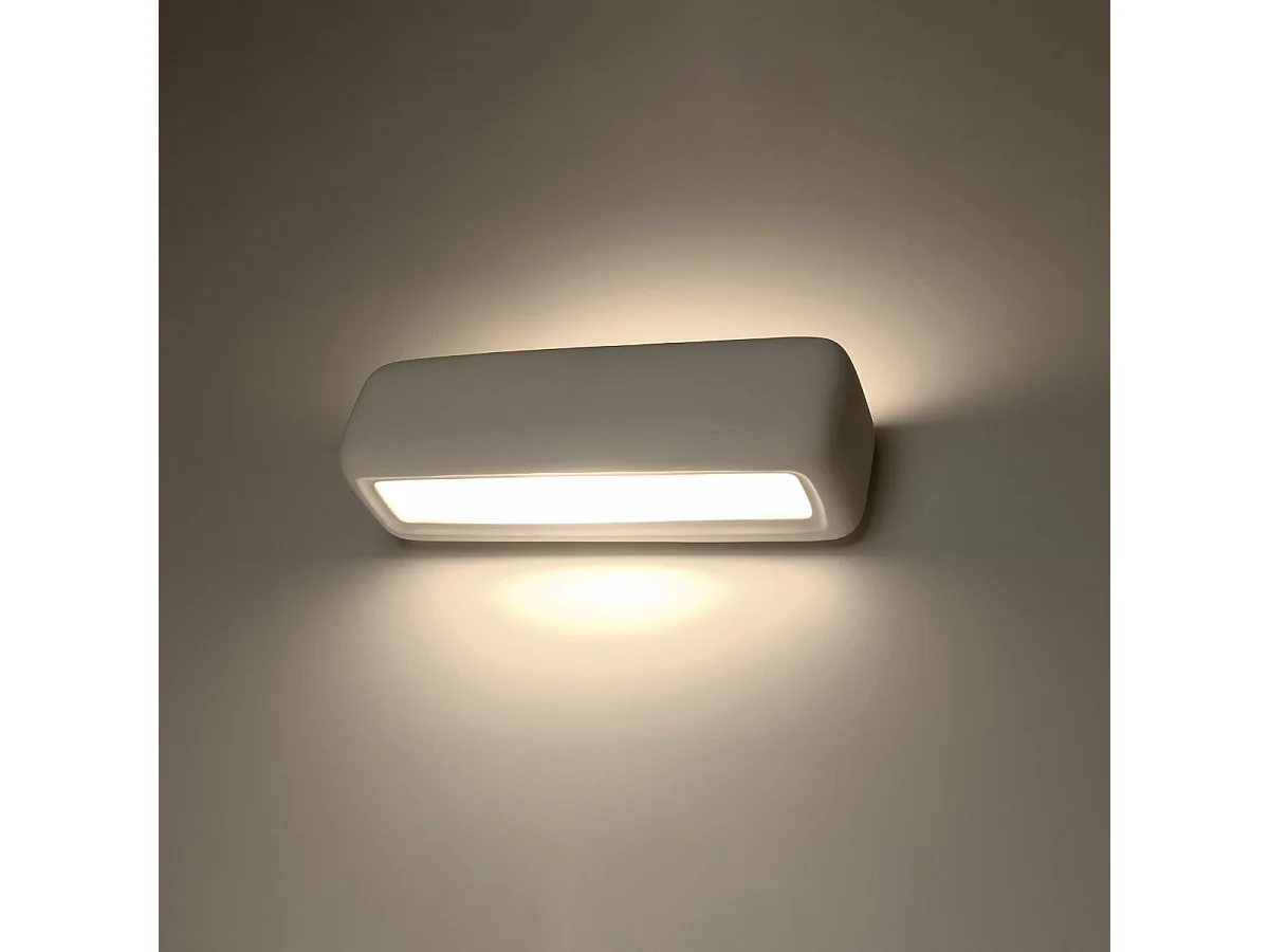 Appliques Vivin moderne en céramique - 1 sources lumineuses 3000K - L.33 x H.10 cm - blanc