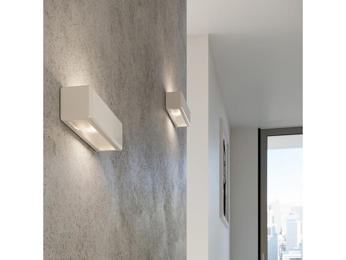 Appliques Vivin moderne en céramique - 1 sources lumineuses 3000K - L.33 x H.10 cm - blanc