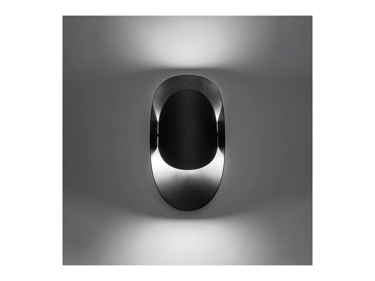 Appliques Revon moderne en acier - 1 sources lumineuses 4000K - L.13 x H.30 cm - noir