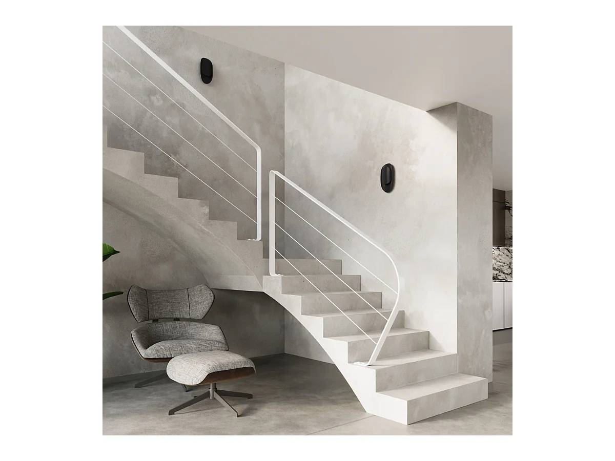 Appliques Revon moderne en acier - 1 sources lumineuses 4000K - L.13 x H.30 cm - noir