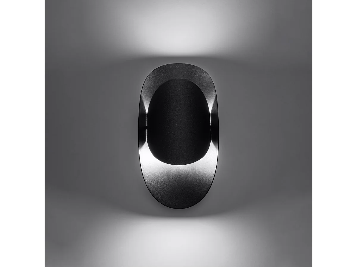 Appliques Revon moderne en acier - 1 sources lumineuses 4000K - L.13 x H.30 cm - noir