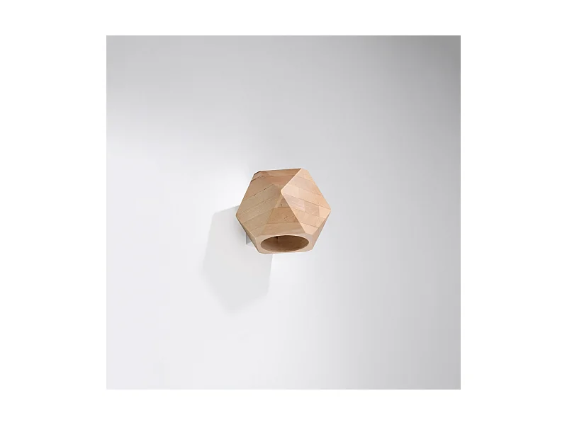 Wandlampen Timberix Scandinavisch van  - 1 lichtbronnen 4000K - L.12 x H.12 cm - natuurlijk hout