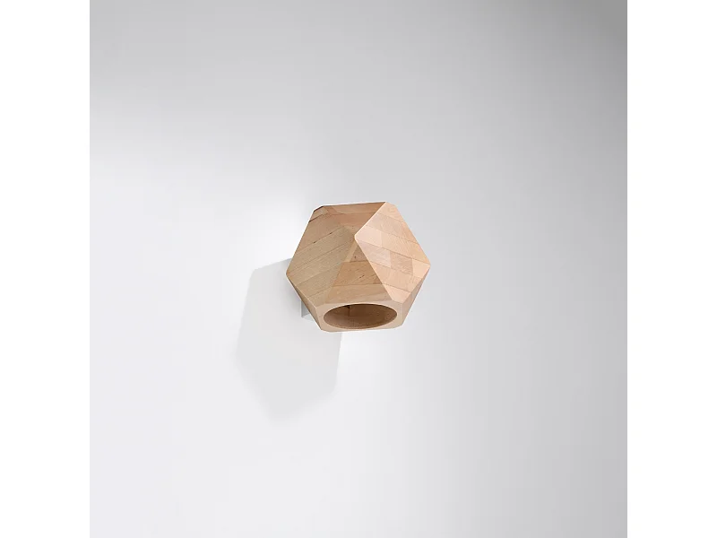 Appliques Timberix scandinave en bois - 1 sources lumineuses 4000K - L.12 x H.12 cm - bois naturel