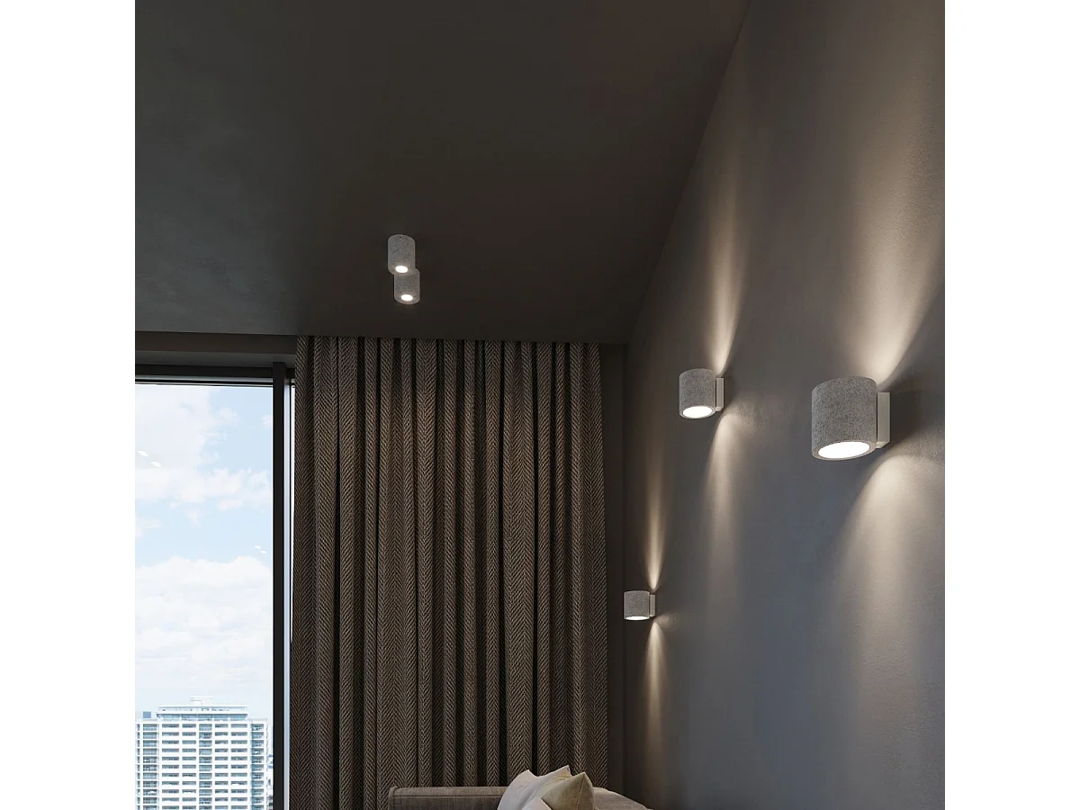 Appliques Celeris industriel en béton - 1 sources lumineuses 3000K - L.10 x H.10 cm - gris