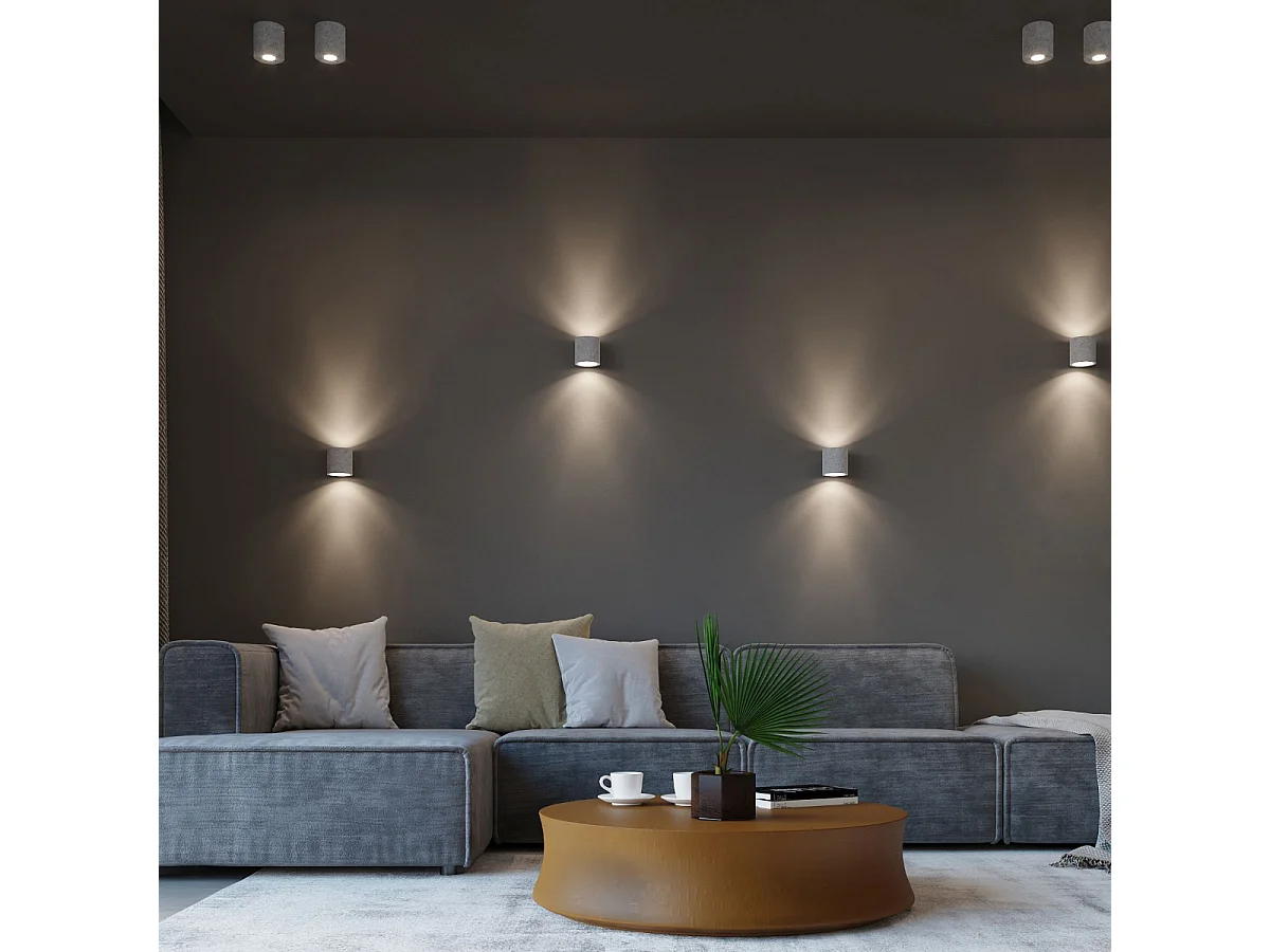 Appliques Celeris industriel en béton - 1 sources lumineuses 3000K - L.10 x H.10 cm - gris