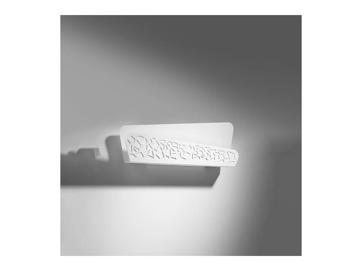 Lampade da parete Zelira moderno di acciaio/PVC - 2 sorgenti luminose 4000K - L.40 x A.15 cm - bianco