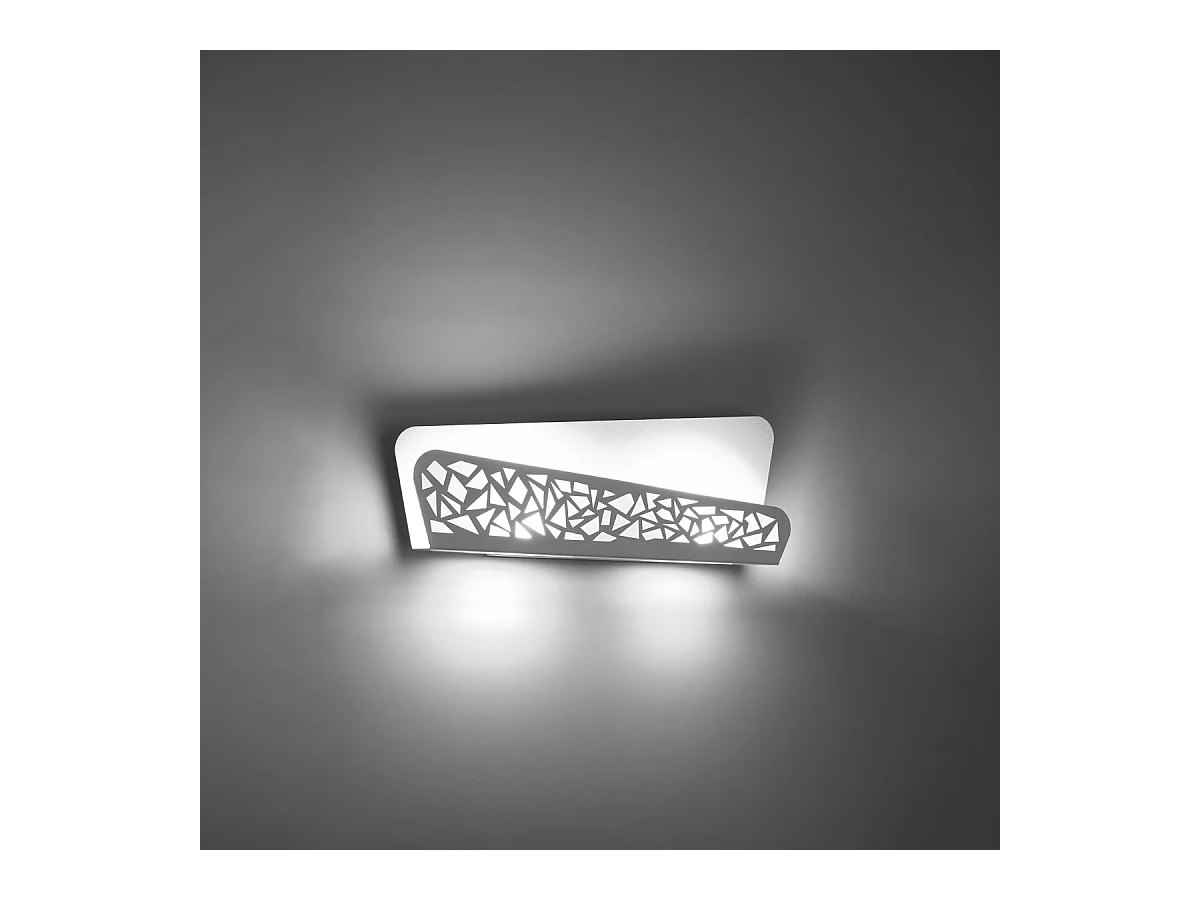 Lampade da parete Zelira moderno di acciaio/PVC - 2 sorgenti luminose 4000K - L.40 x A.15 cm - bianco
