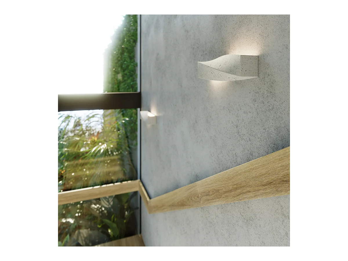 Lampade da parete Sigmonix moderno di calcestruzzo - 2 sorgenti luminose 3000K - L.42 x A.14 cm - grigio