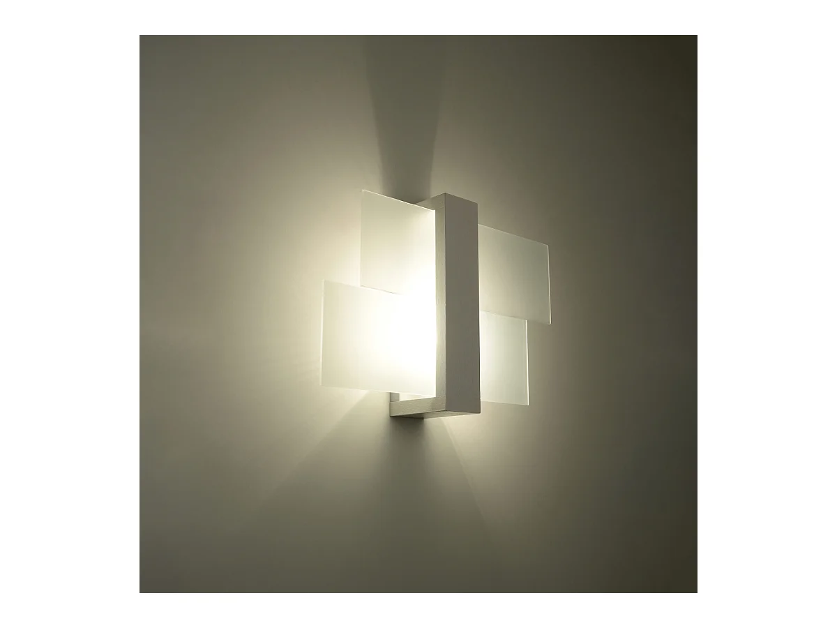 Wandlampen Ignis skandinavisch aus  Holz/Glas - 1 lichtquellen 4000K - L.43 x H. cm - Weiß