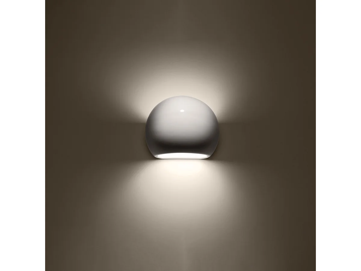 Appliques Torix moderne en céramique - 1 sources lumineuses 3000K - L.17 x H.14,5 cm - blanc